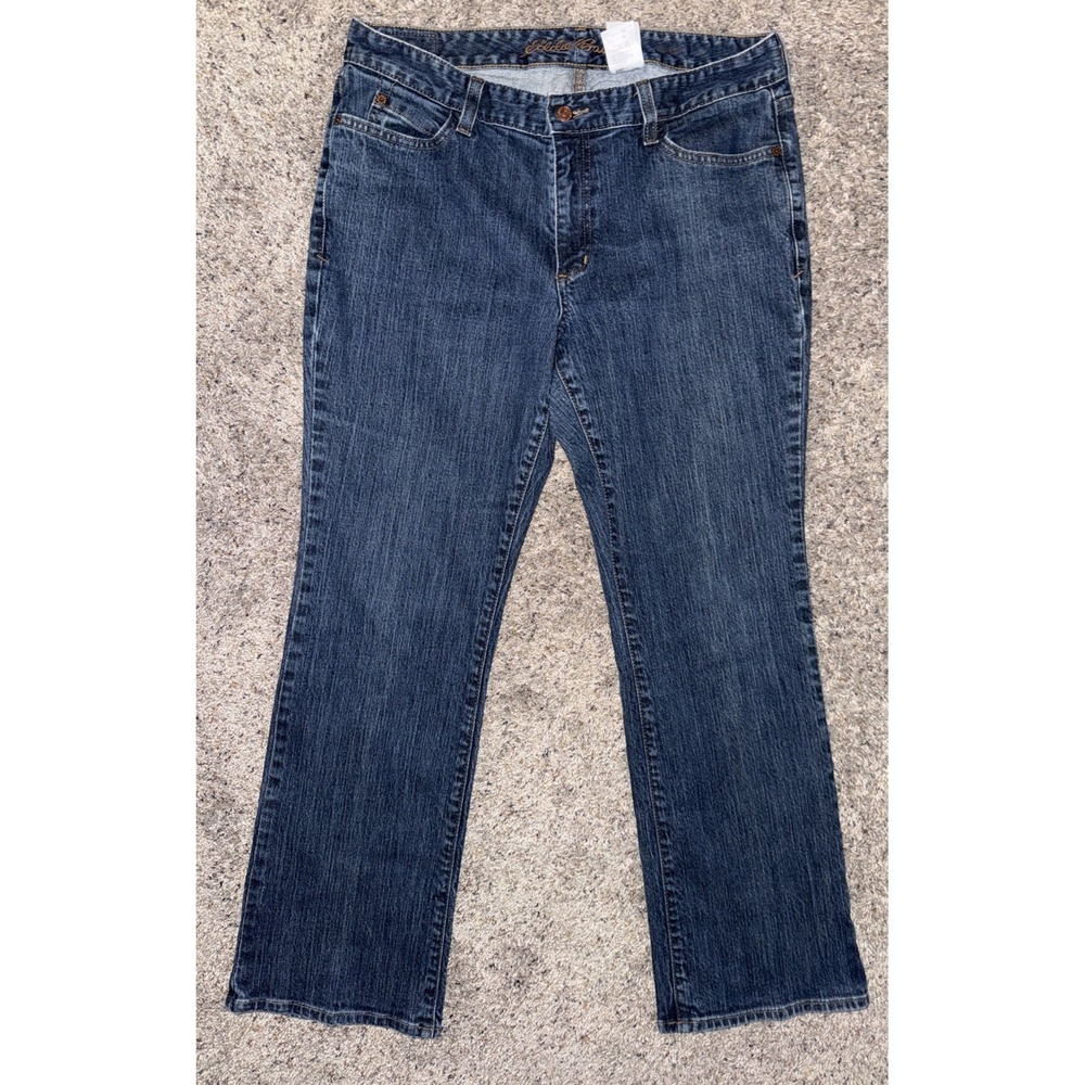 Eddie Bauer Curvy Bootcut Jeans Atlantic Wash 12S Short Stretch